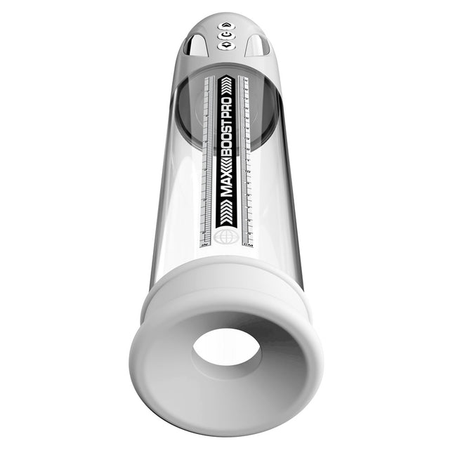 Pump Worx Max Boost Pro Flow - White/Clear USB Rechargeable Waterproof Auto Penis Pump