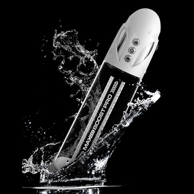 Pump Worx Max Boost Pro Flow - White/Clear USB Rechargeable Waterproof Auto Penis Pump