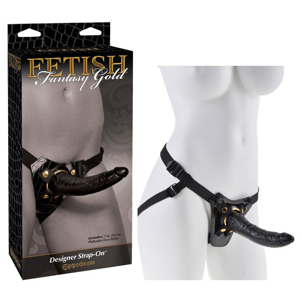 Fetish Fantasy Gold Designer Strap-On 7 Inch Dildo with box