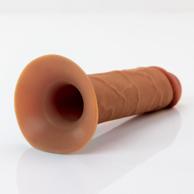 FX Elite 6 Inch Silicone Hollow Strap-On Tan Dildo rear view
