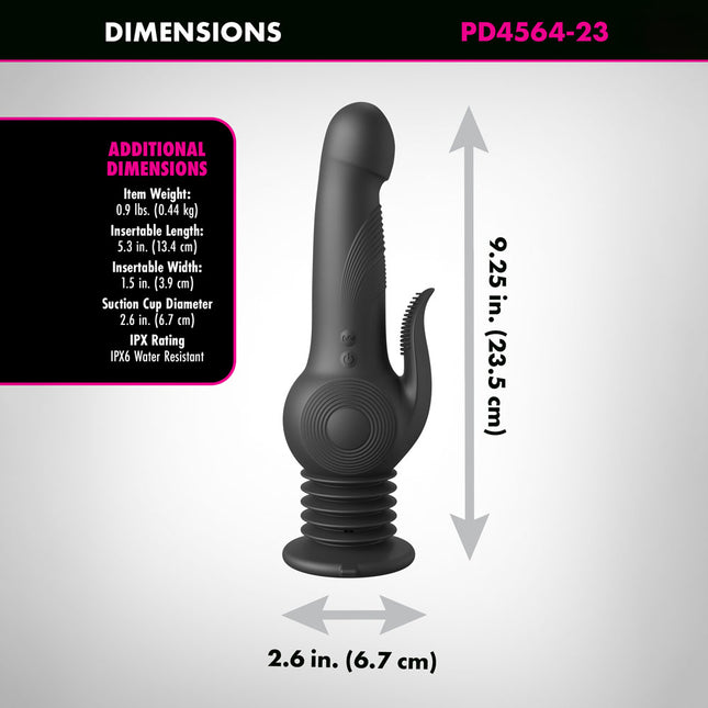 Fetish Fantasy Series Pogo Thruster - Black USB Rechargeable 23.5 cm Gyrating Rabbit Vibrator