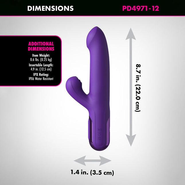 Fantasy For Her Super SoniX Thruster - Purple Thrusting Rabbit Vibrator