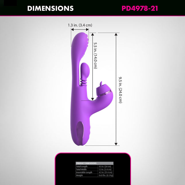 Fantasy For Her IntiMotion Pulse Pro - Purple 24cm Swirling & Flicking Rabbit Vibrator