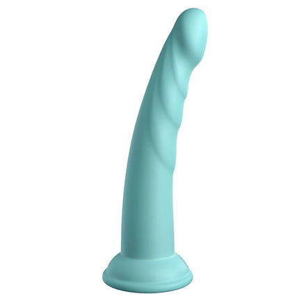 Dillio Platinum Slim Seven 7 Inch Teal Dildo Side View