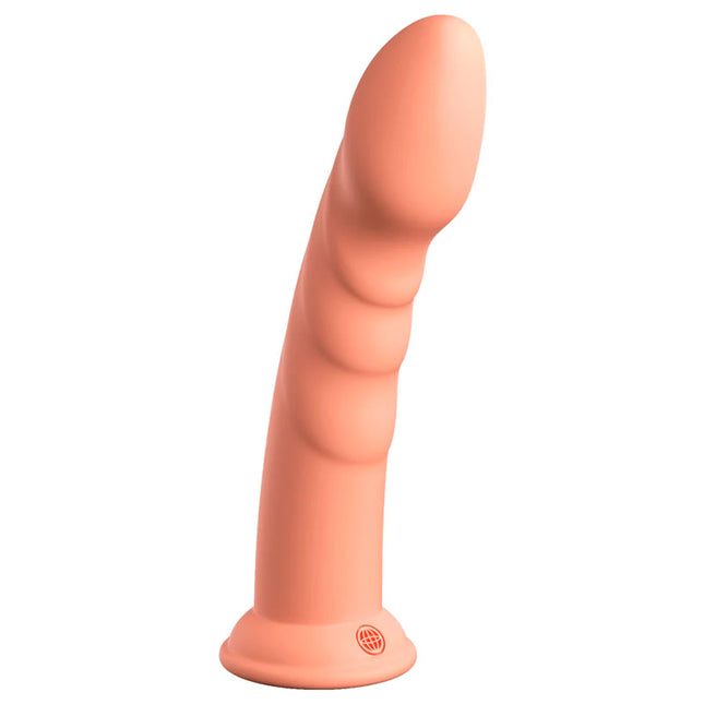 Dillio Platinum Super Eight 8 Inch Peach Dildo Curved Front View