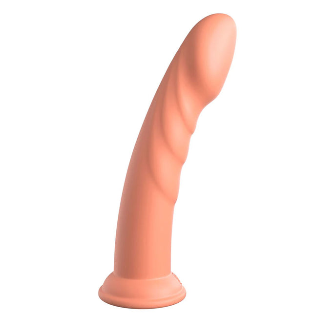 Dillio Platinum Super Eight 8 Inch Peach Dildo Side View