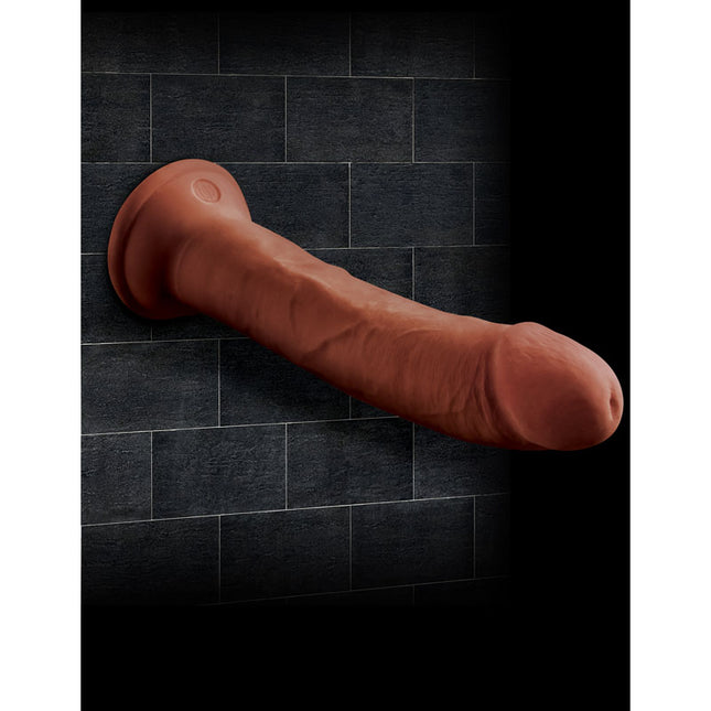 King Cock Plus 8'' Triple Density Realistic Brown Dildo Side View