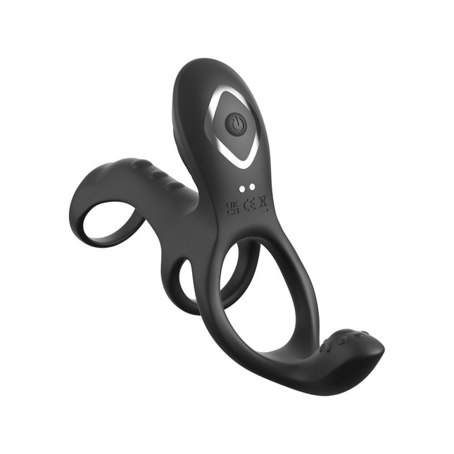 Fantasy C-Ringz Ultimate Couples Cage Max - Black Vibrating Cock Ring Cage