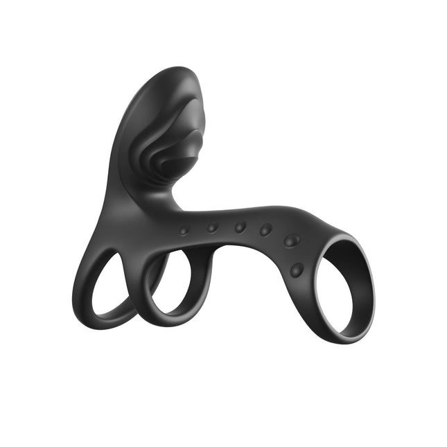 Fantasy C-Ringz Ultimate Couples Cage Max - Black Vibrating Cock Ring Cage