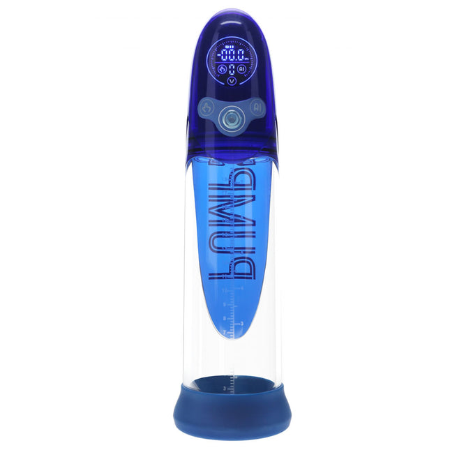 PUMPED Aqua-Pro Blue/Clear AI-Enabled Submersible Auto Penis Pump