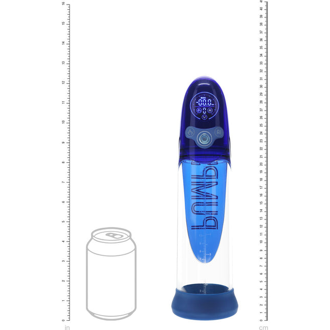 PUMPED Aqua-Pro Blue/Clear AI-Enabled Submersible Auto Penis Pump