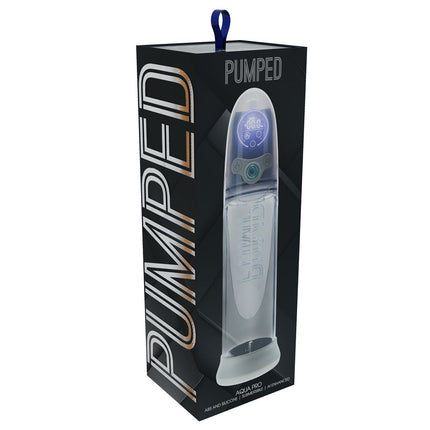 PUMPED Aqua-Pro Grey/Clear AI-Enabled Submersible Auto Penis Pump