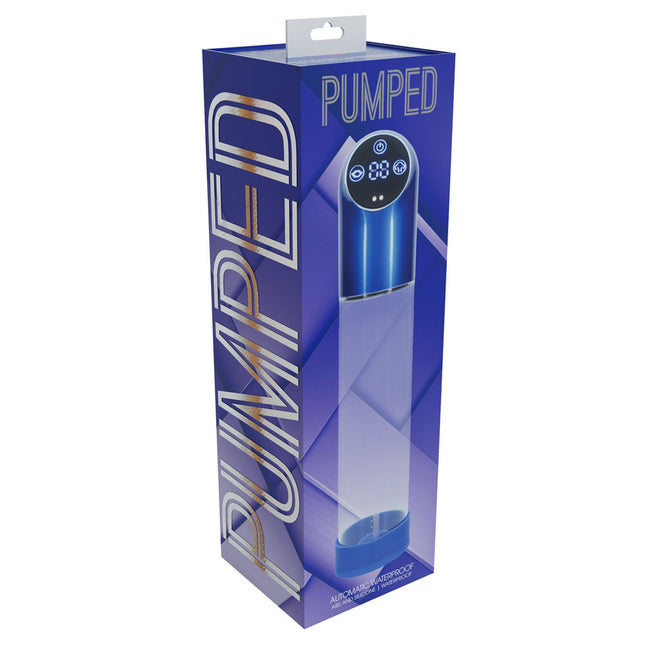 PUMPED Automatic Waterproof Metal Blue/Clear Penis Pump