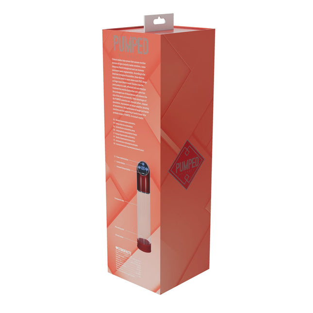 PUMPED Automatic Waterproof Metal Red/Clear Penis Pump