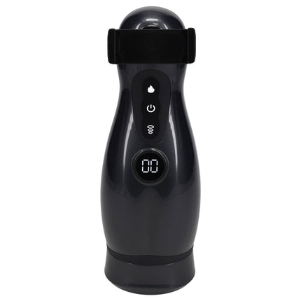 PUMPED Virtuo - Gunmetal Grey/Clear USB Rechargeable Sucking And Vibrating Auto Masturbator