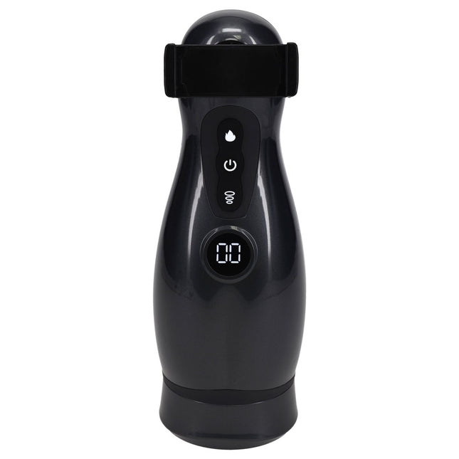 PUMPED Virtuo - Gunmetal Grey/Clear USB Rechargeable Sucking And Vibrating Auto Masturbator