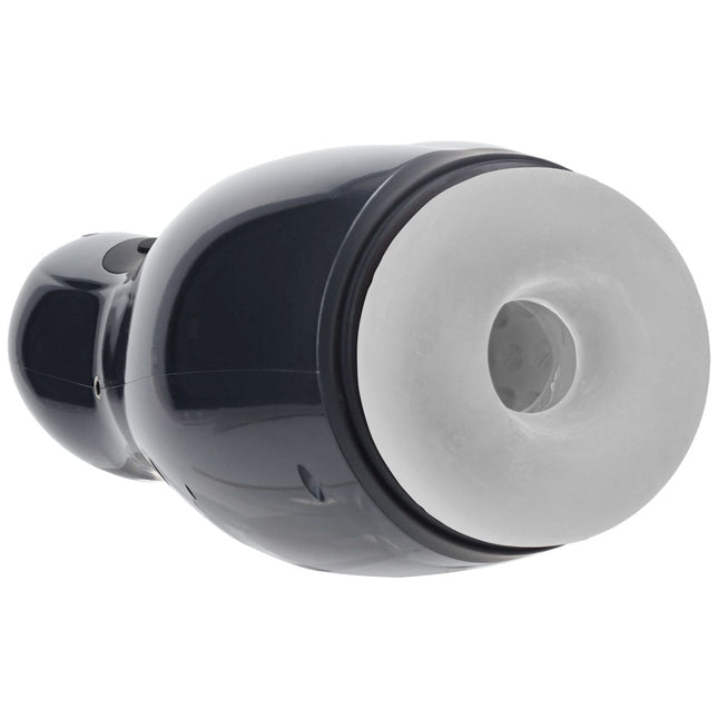PUMPED Virtuo - Gunmetal Grey/Clear USB Rechargeable Sucking And Vibrating Auto Masturbator