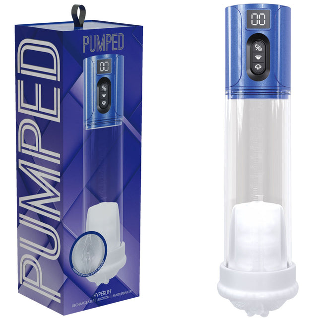 PUMPED HyperLift - Metallic Blue/Clear USB Rechargeable Auto Pump