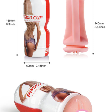 Passion Cup Male Masturbator Size Chart