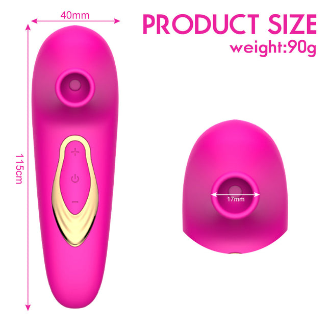 Pink Clitoris Suction Vibrator 5 Sucking Modes Rechargeable Size Chart