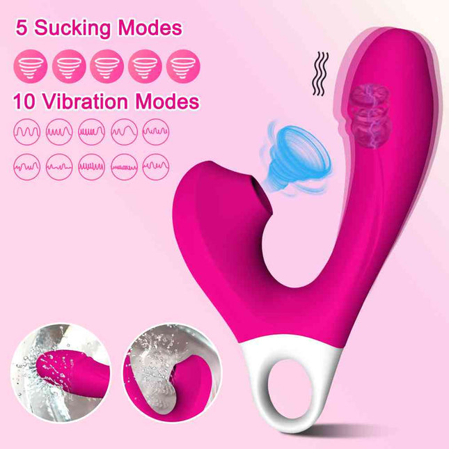 Pink Deluxe G Spot & Clitoris Suction Vibrator