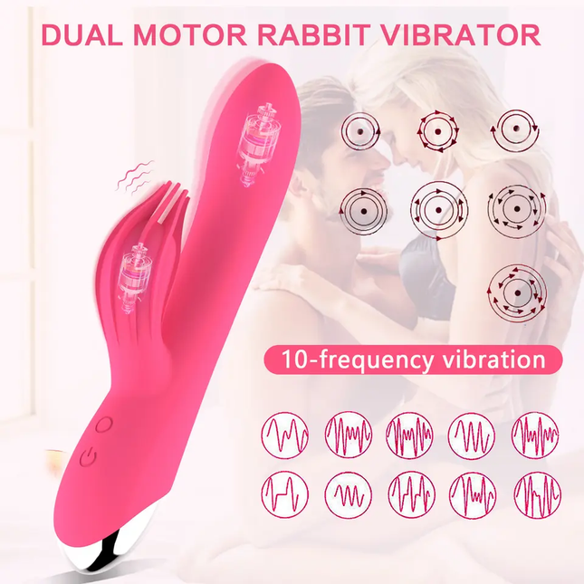 Pink Dual Motor Rabbit Vibrator Diagram How To Use