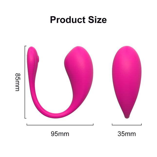Pink Luxury App Controlled Egg Vibrator Size Chart