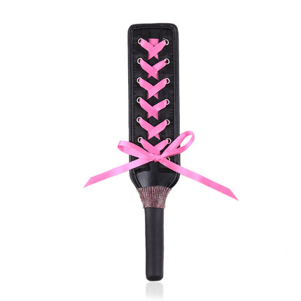 Pink Ribbon Corset Lace Up Leather Spanking Paddle