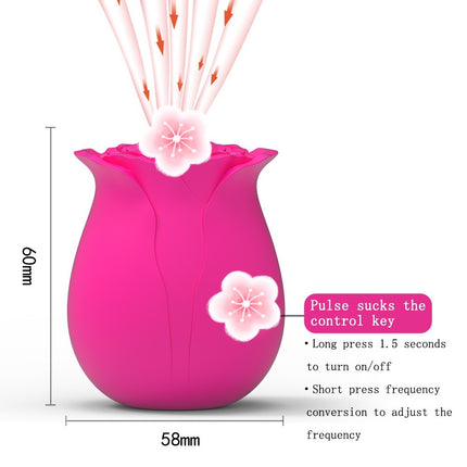 Pink Rose Toy Clitoral Suction Vibrator Size Chart