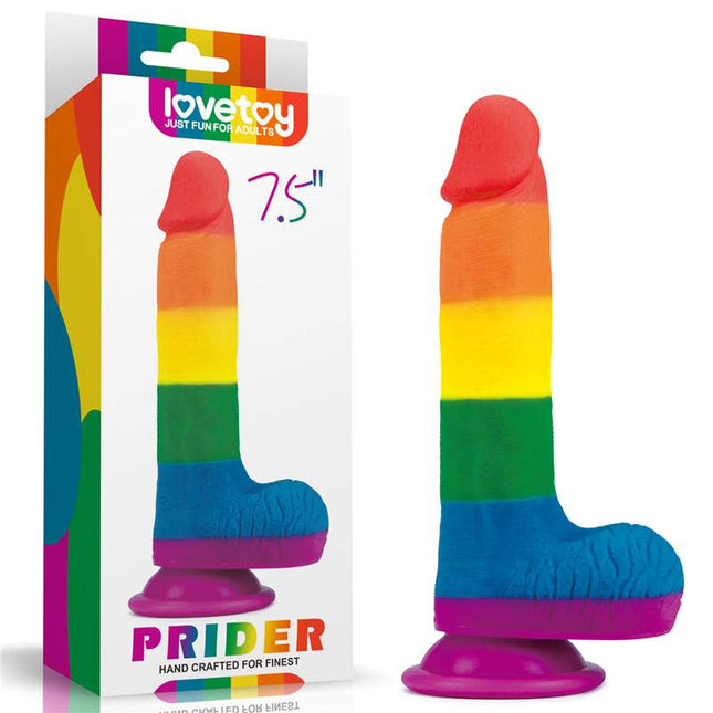 Prider 7.5 Inch Rainbow Dildo with Box