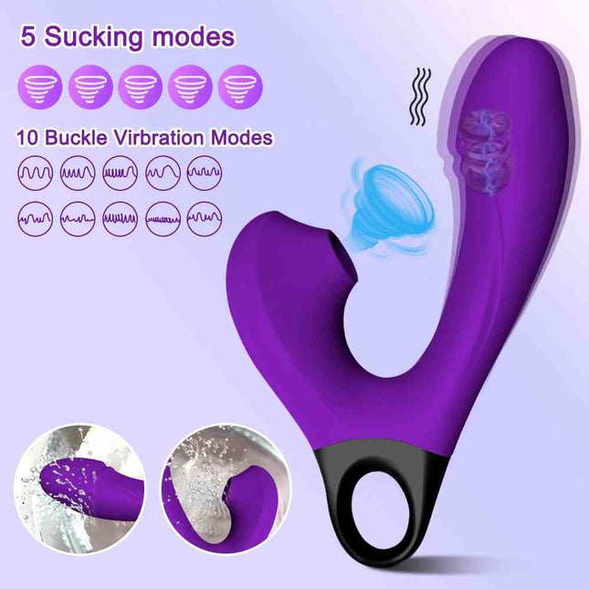 Purple Deluxe G Spot & Clitoris Suction Vibrator