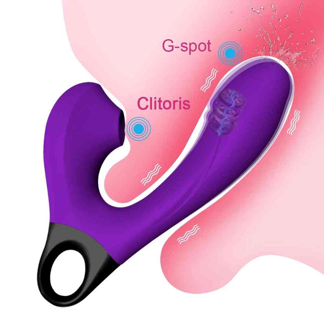 Purple Deluxe G Spot & Clitoris Suction Vibrator how to use diagram