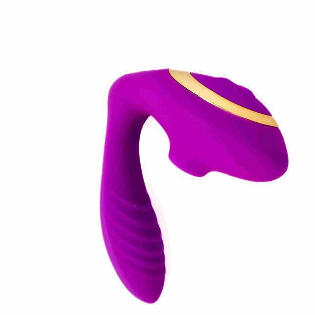 Purple G Spot Clitoris Suction Vibrator Double Stimulation with Gold Plate