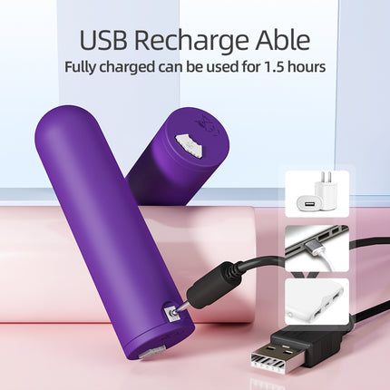 Purple Mini 10 Speed Bullet Vibrator USB Rechargeable