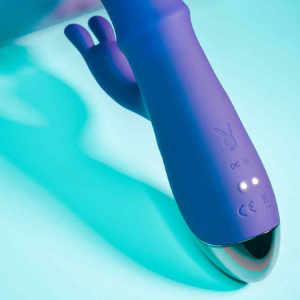 Purple Playboy Pleasure HOP TO IT Rabbit Vibrator close up view