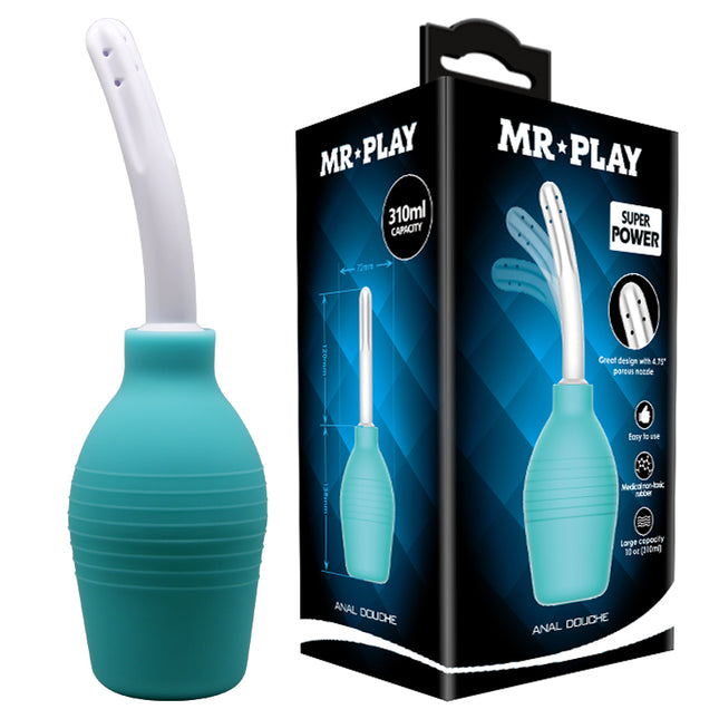 MR PLAY Anal Douche - Aqua/White Unisex 310 ml Capacity