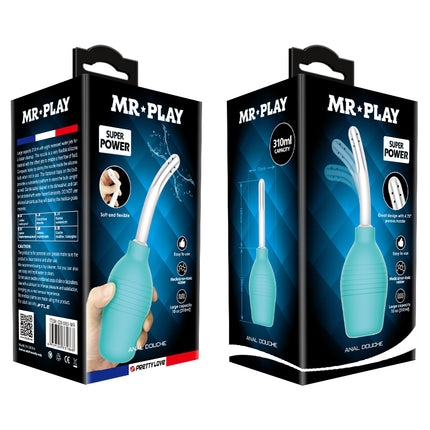 MR PLAY Anal Douche - Aqua/White Unisex 310 ml Capacity