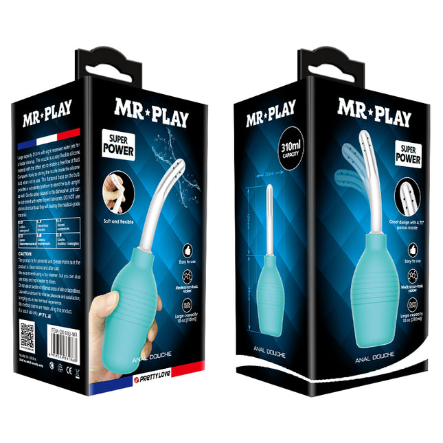 MR PLAY Anal Douche - Aqua/White Unisex 310 ml Capacity