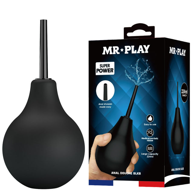 MR PLAY Anal Douche Black Unisex - 224ml Capacity