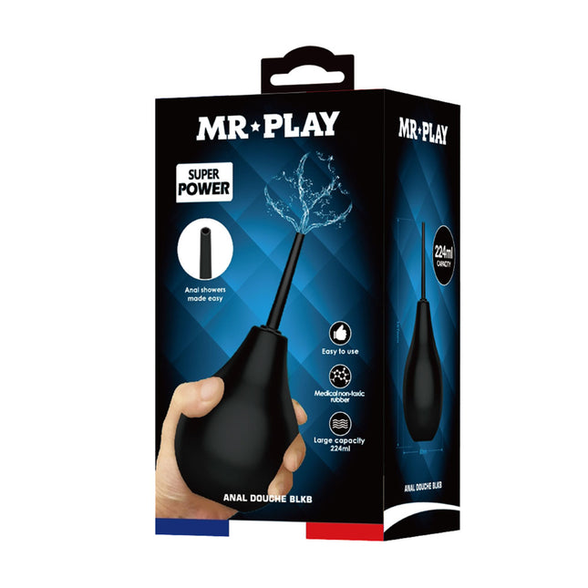 MR PLAY Anal Douche Black Unisex - 224ml Capacity