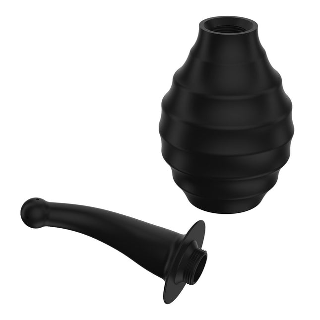 MR PLAY Anal Douche M6 Black - 330ml separated on a white background