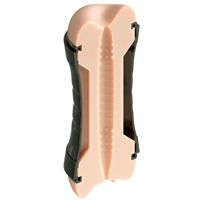 PDX Wet Pussies Super Flip-A-Pussy Over - Light Flesh Dual Ended Stroker (Vagina & Ass)