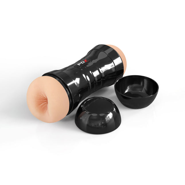 PDX Wet Pussies Super Flip-A-Pussy Over - Light Flesh Dual Ended Stroker (Vagina & Ass)