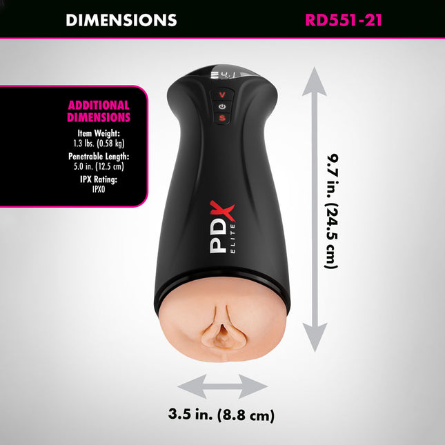 PDX Elite Fuck-Gasm Flesh Sucking & Vibrating Auto Stroker