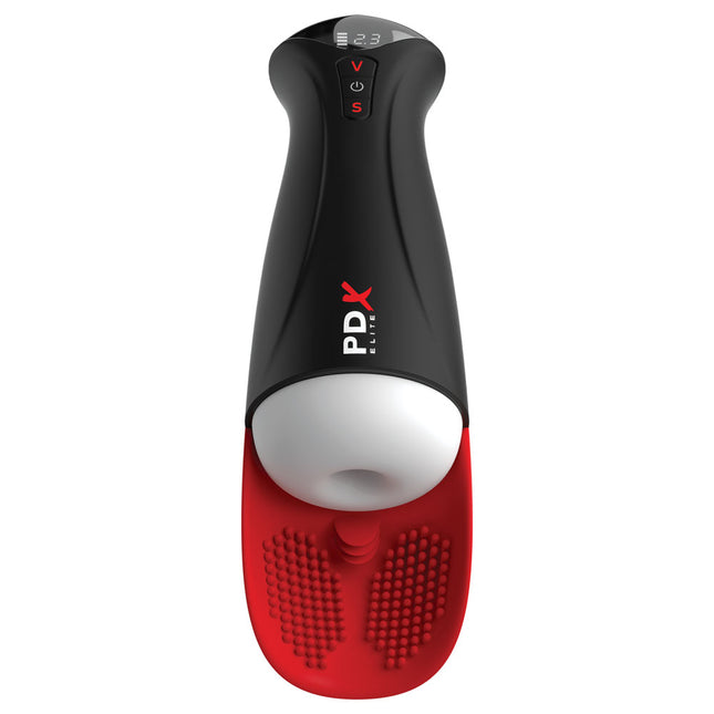 PDX Elite Fap-O-Matic Pro XL - White/Red USB Rechargeable Auto Stroker
