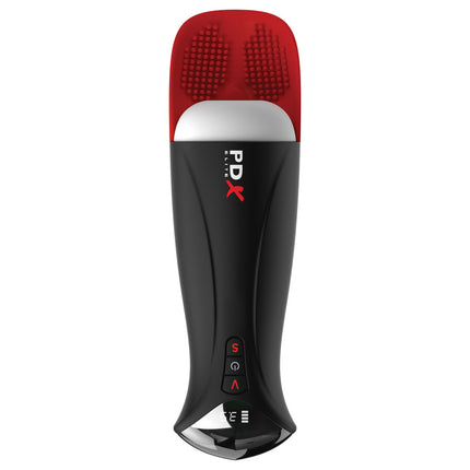 PDX Elite Fap-O-Matic Pro XL - White/Red USB Rechargeable Auto Stroker