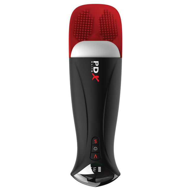 PDX Elite Fap-O-Matic Pro XL - White/Red USB Rechargeable Auto Stroker