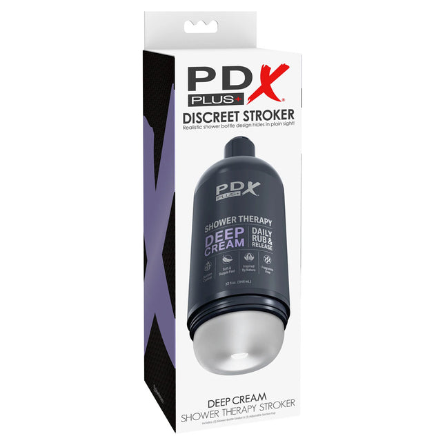 PDX Plus Shower Therapy Deep Cream Clear Discreet Stroker