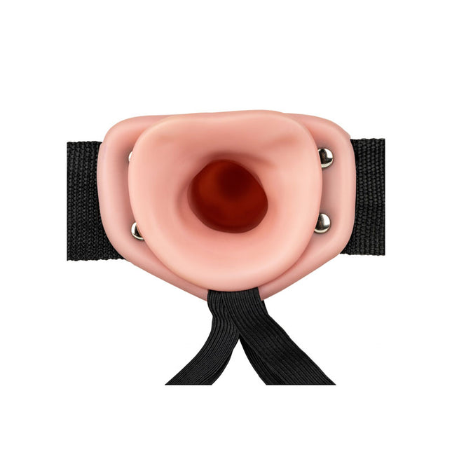 Rear view of REALROCK Hollow Strapon 6 Inch Flesh Dildo