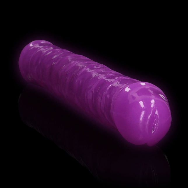 REALROCK 15 Inch Glow in the Dark Purple Double Dildo
